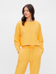 pieces ulrikka sweatshirt yellow 65% organic cotton, 35% polyester