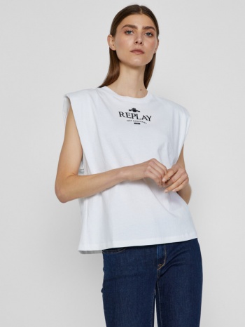 replay t-shirt white 100% cotton σε προσφορά