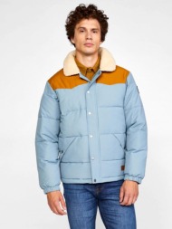 quiksilver the puffer jacket blue 67% cotton, 33% polyamide