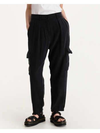 replay trousers black 58 % lyocell, 23 % flax, 18 % σε προσφορά