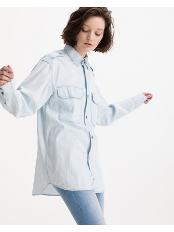 replay shirt blue 65 % lyocell, 35 % cotton σε προσφορά