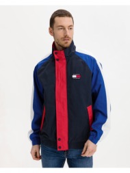 tommy jeans badge colorblock jacket blue red top- 100% cotton