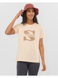 salomon outlife big logo t-shirt beige 100 % organic cotton