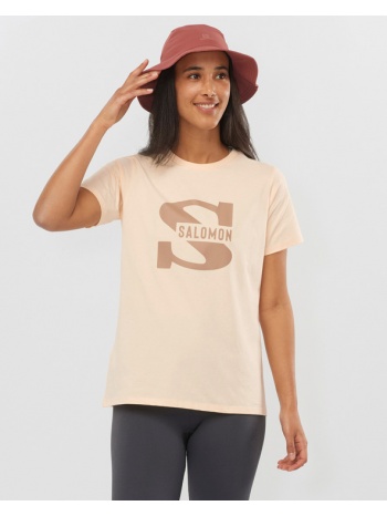 salomon outlife big logo t-shirt beige 100 % organic cotton σε προσφορά