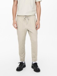 only & sons linus sweatpants beige 55% cotton, 45% flax