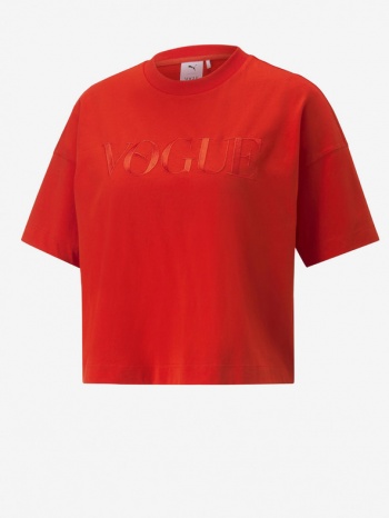 puma puma x vogue t-shirt red 70 % cotton, 30 % recyklovaná σε προσφορά