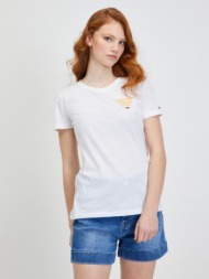 tommy jeans t-shirt white 60 % organic cotton, 40 % polyester