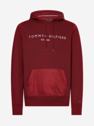 tommy hilfiger sweatshirt red 63% organic cotton, 37% recycled polyester