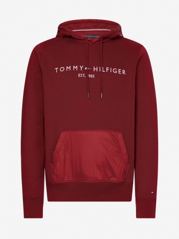 tommy hilfiger sweatshirt red 63% organic cotton, 37% σε προσφορά