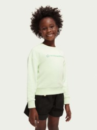 scotch & soda kids sweatshirt green 85% organic cotton, 15% polyester