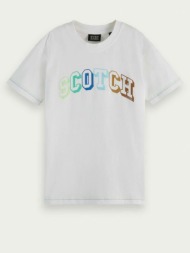 scotch & soda kids t-shirt white 100 % organic cotton