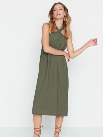 trendyol dresses green 100% polyester