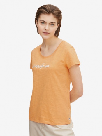 tom tailor denim t-shirt orange 100% cotton σε προσφορά
