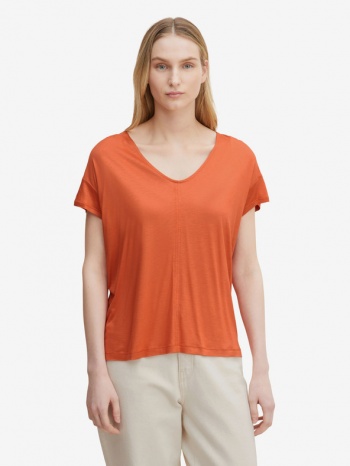 tom tailor t-shirt orange 100% viscose σε προσφορά