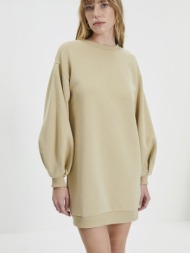 trendyol dresses beige 98% cotton, 2% polyester