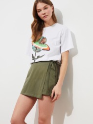 trendyol shorts green 100% cotton