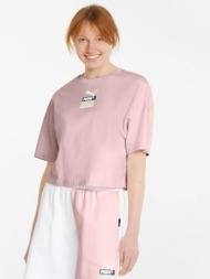puma brand love t-shirt pink 100% cotton