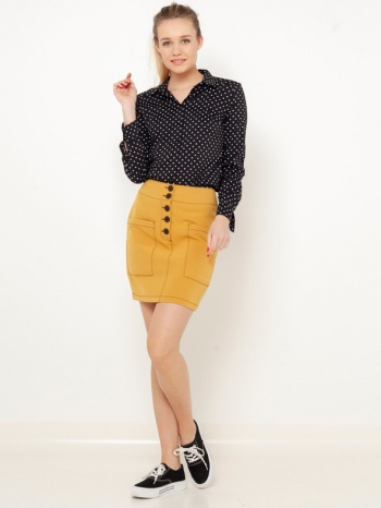 camaieu skirt yellow 93% polyester, 7% elastane σε προσφορά
