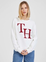 tommy hilfiger graphic sweater white organic cotton