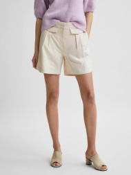 selected femme cecilie short pants white 100% flax