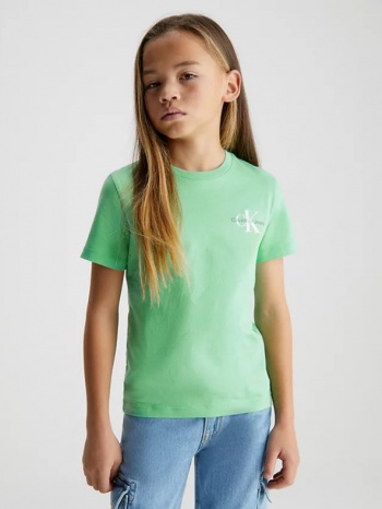 calvin klein jeans kids t-shirt green 51% organic cotton