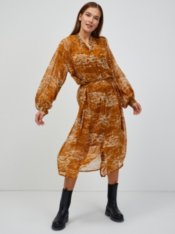 ichi dresses brown 100% polyester σε προσφορά