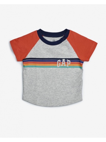 gap logo arch raglan kids t-shirt red grey 100% cotton σε προσφορά
