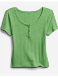 gap henley kids t-shirt green 60% cotton, 40% recycled polyester
