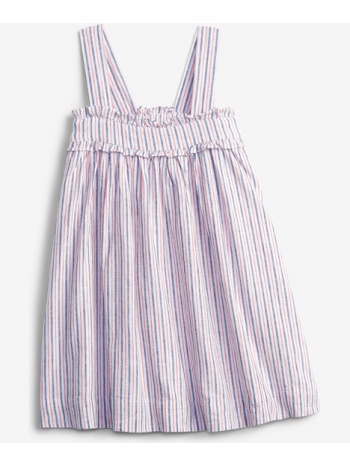 gap linen stripe kids dress pink 55% flax, 45% cotton σε προσφορά