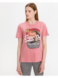 superdry itago t-shirt pink 100% cotton
