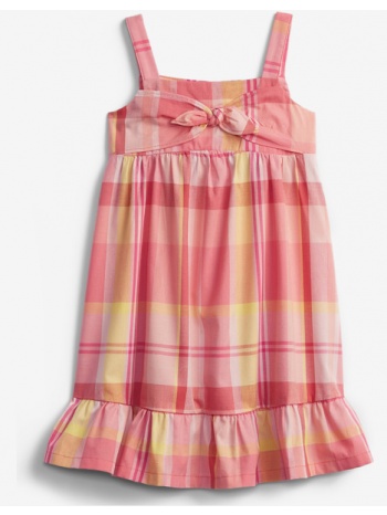 gap bow frnt kids dress pink 100% cotton σε προσφορά