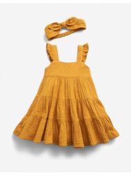 gap eu july kids dress yellow 100% cotton