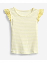 gap lace-trim kids blouse yellow 100% cotton