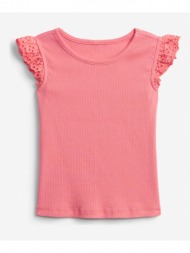 gap lace-trim kids blouse pink 100% cotton
