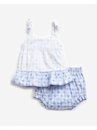 gap tiered outfit set for kids blue white 100% cotton