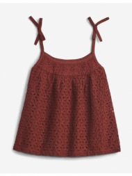 gap strappy eyelet top red 100% cotton