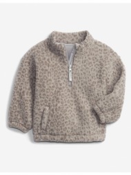 gap sherpa active kids sweatshirt brown grey 70 % polyester, 30 % recycled polyester