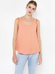 camaieu blouse orange material 1 - 100% polyester; material 2 - 95% viscose, 5% elastane