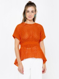 camaieu blouse orange 100% cotton
