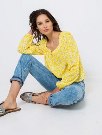 camaieu blouse yellow 100% polyester σε προσφορά