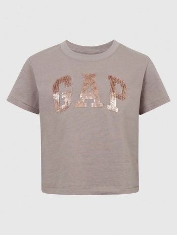 gap kids t-shirt beige 100 % organic cotton σε προσφορά