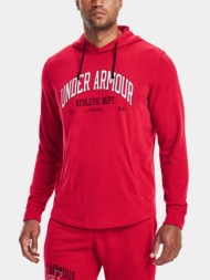 under armour ua rival try athlc dept hd sweatshirt red 80% cotton, 20% polyester