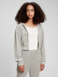 gap teen velur kids sweatshirt grey 76% organic cotton, 24% polyester
