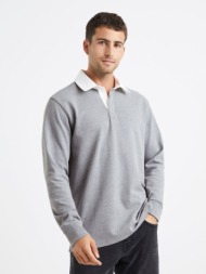 celio polo shirt grey 60% cotton, 40% polyester