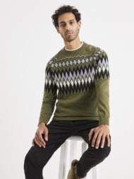 celio veryfair sweater green 60% polyamide, 35% acrylic, 5% wool