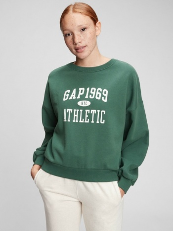 gap 1969 athletic sweatshirt green 77% cotton, 14%