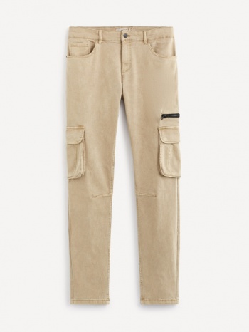 celio trousers beige 98% cotton, 2% elastane σε προσφορά