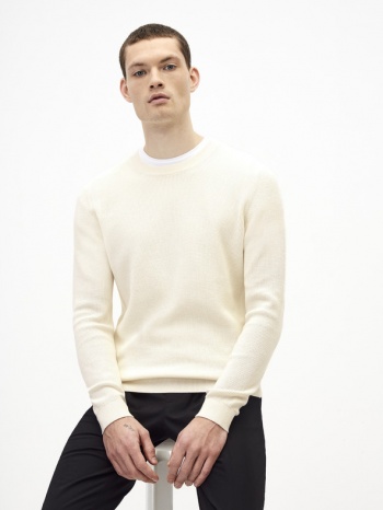 celio tepic sweater white 100% cotton σε προσφορά