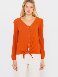 camaieu blouse orange 98% polyester, 2% elastane