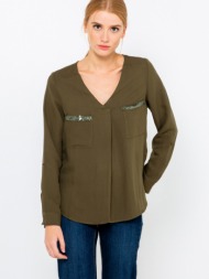 camaieu blouse green 100% viscose